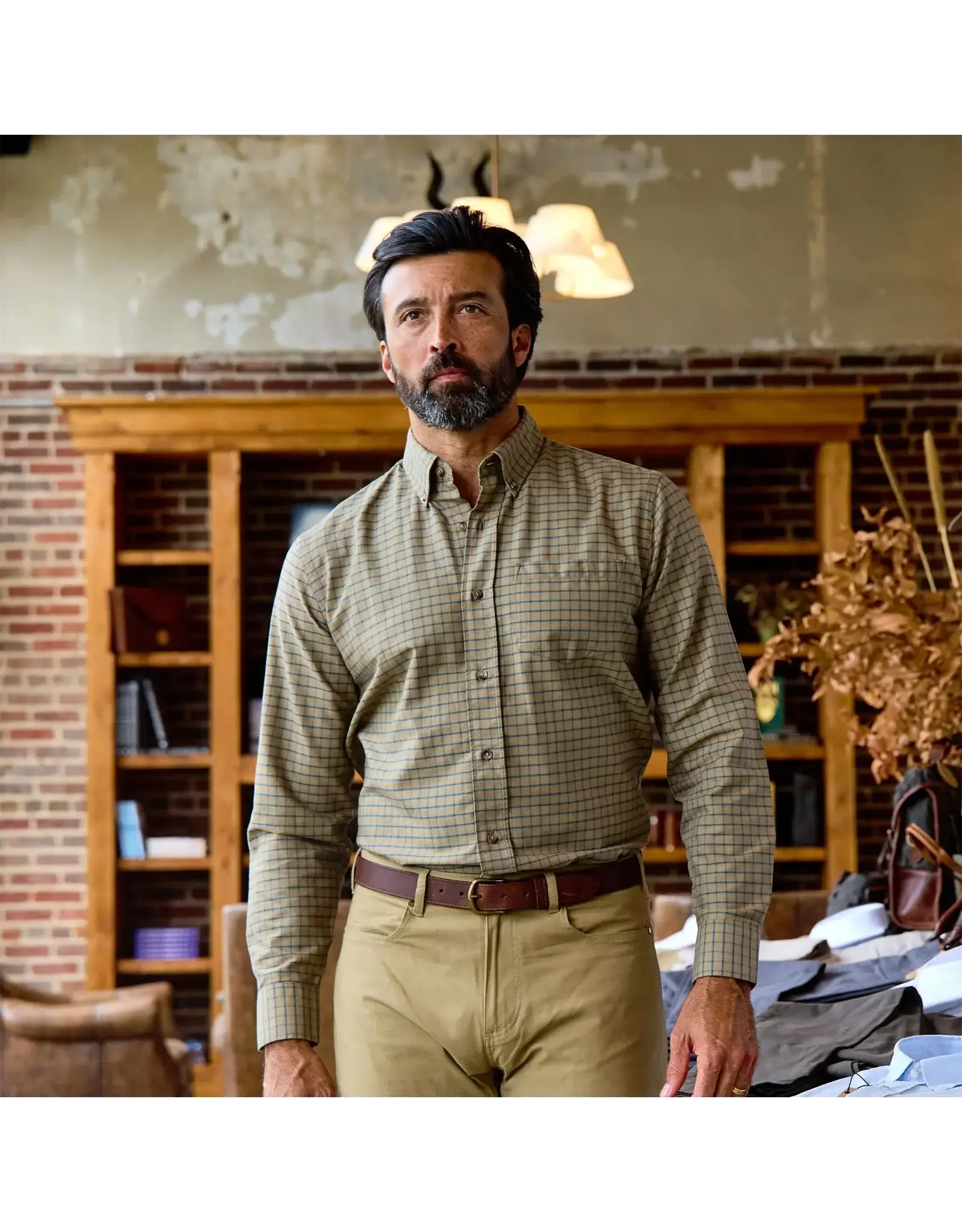 Tom Beckbe Culver Oxford Shirt Olive Umber