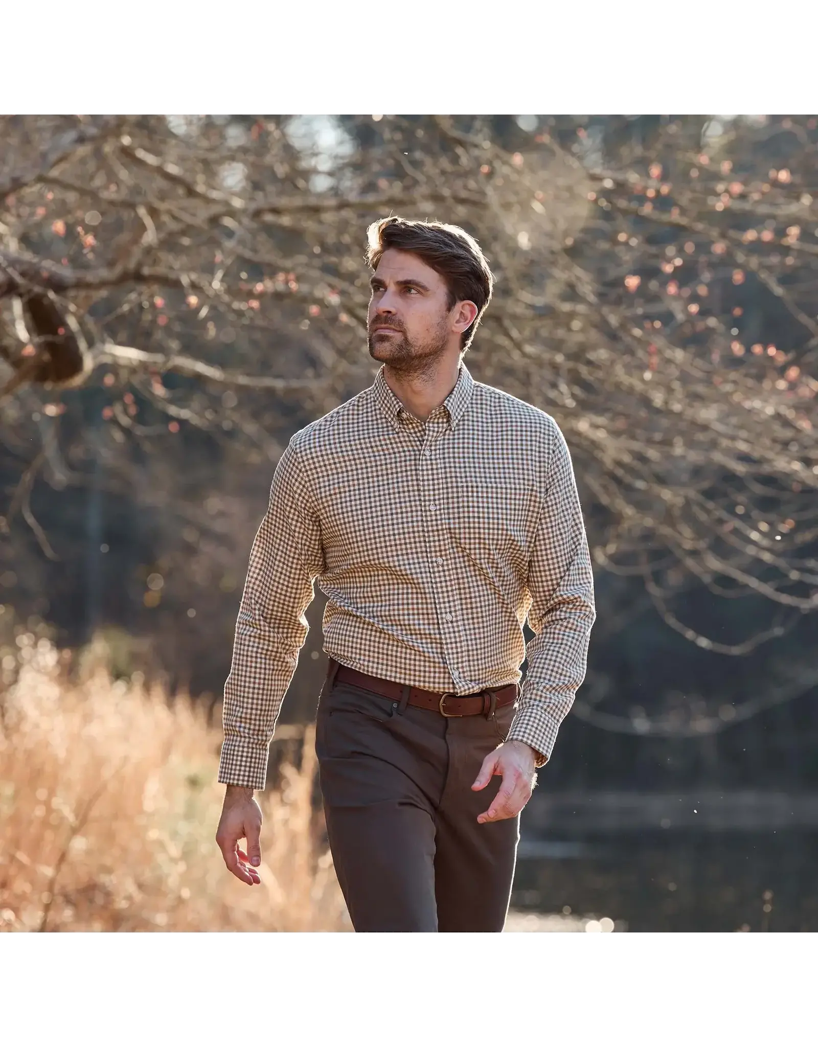 Tom Beckbe Knapp Cotton Twill Sport Shirt Pin Oak