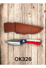 Circle SH Acrylic Texas Flag Straight Knife w/Sheath
