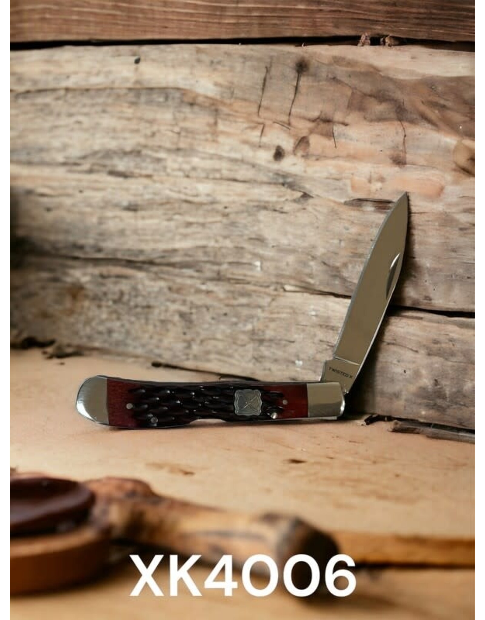 Twisted X 4 1/2" Closed Knife, Root Beer