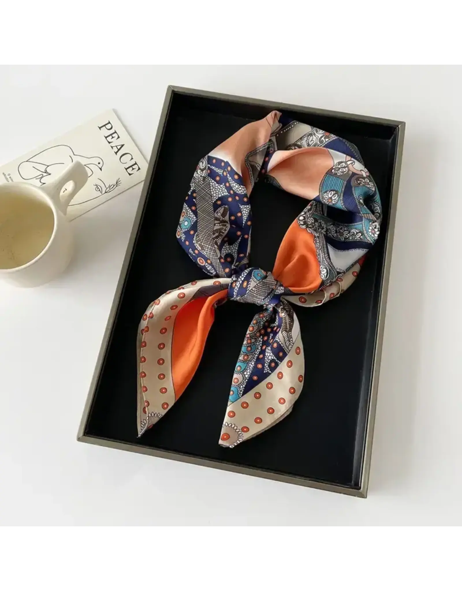 Satin Print Square Scarf