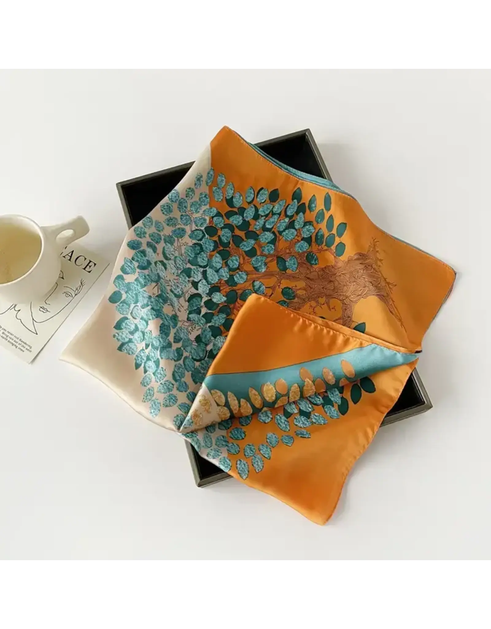 Satin Print Square Scarf