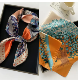 Satin Print Square Scarf