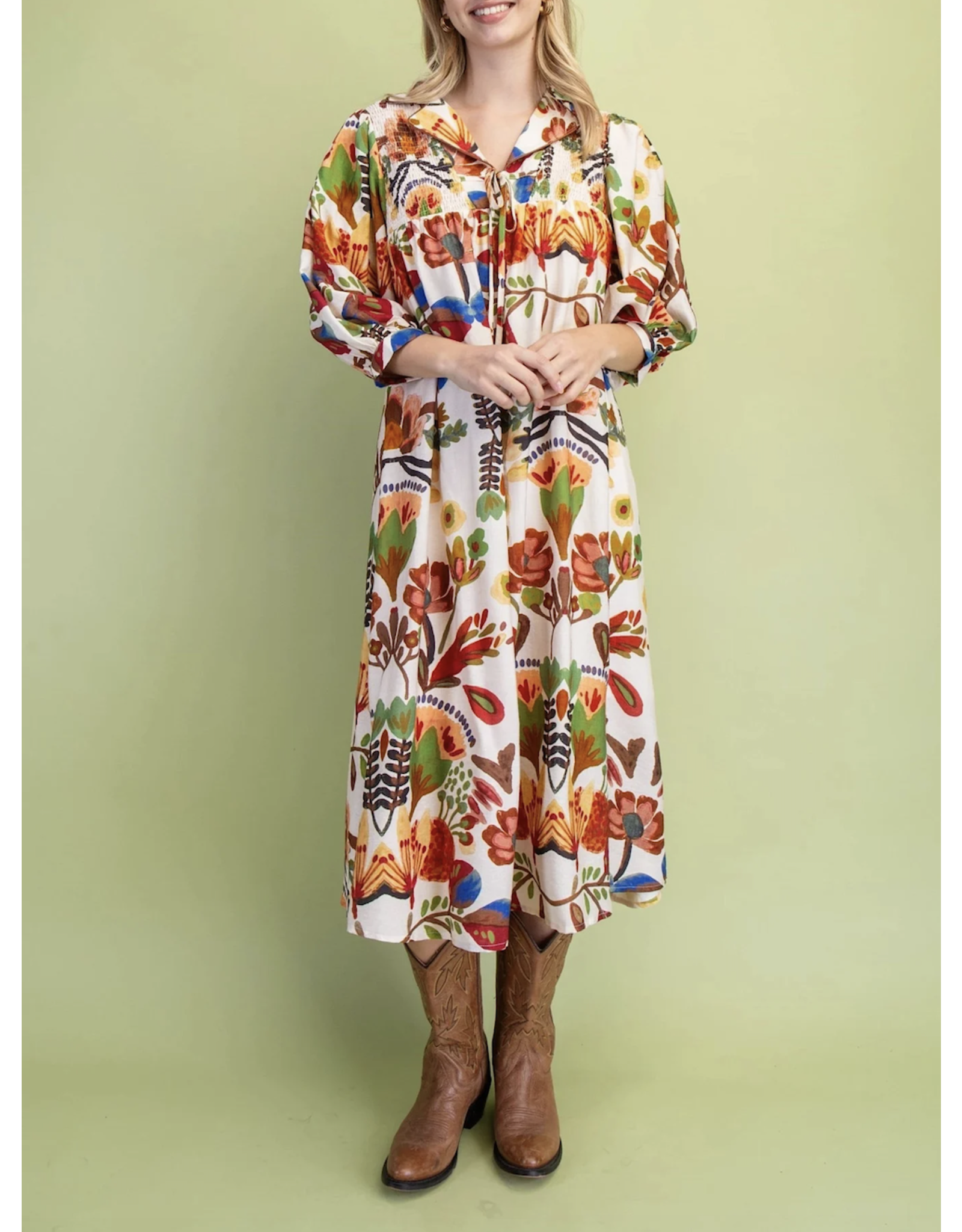 Socorro Collared Midi Dress