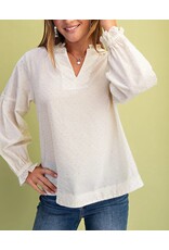 Melania Rhinestone Embellished Cream Blouse