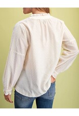 Melania Rhinestone Embellished Cream Blouse