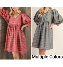 Florencia Mini Dress with Puff Sleeves