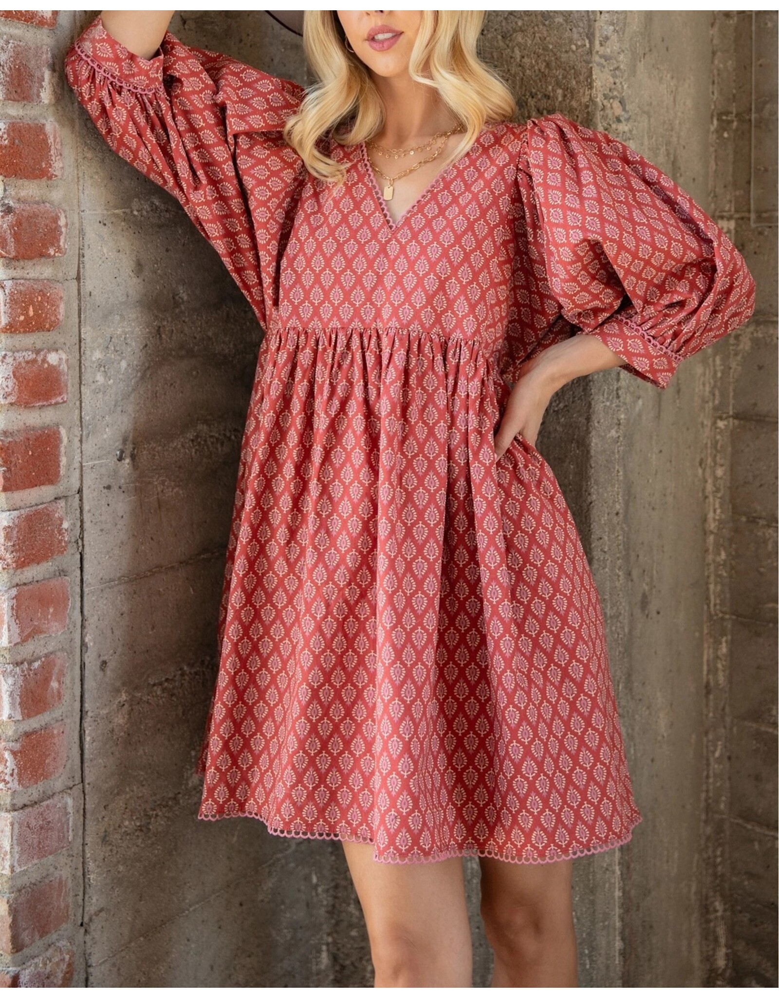 Florencia Mini Dress with Puff Sleeves