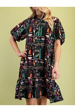 Lucilla Black Print Midi Dress