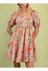 Sefarina Square Neck Floral Print Dress