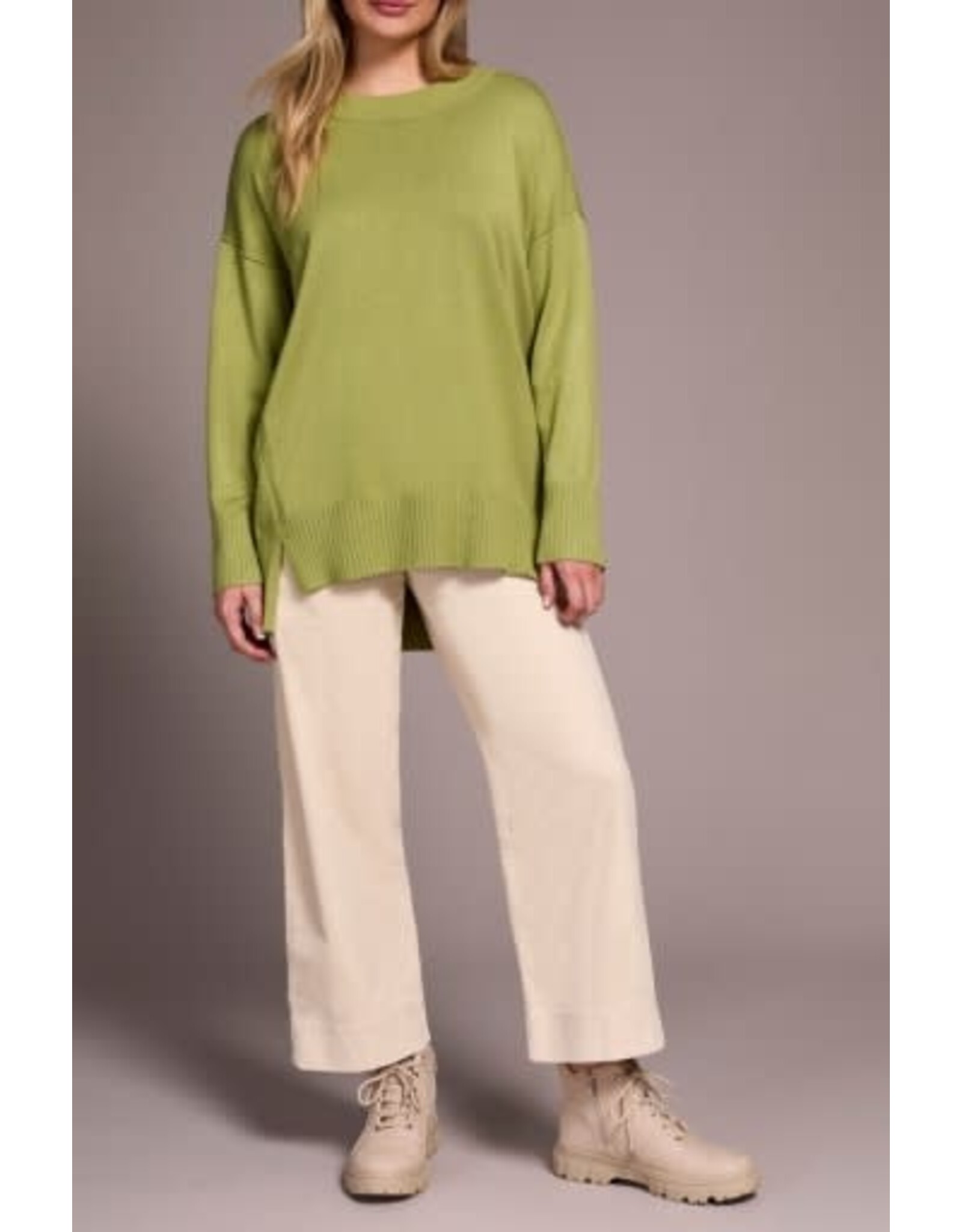 Tribal Tribal Drop Shoulder Crew Neck Tunic Sweater