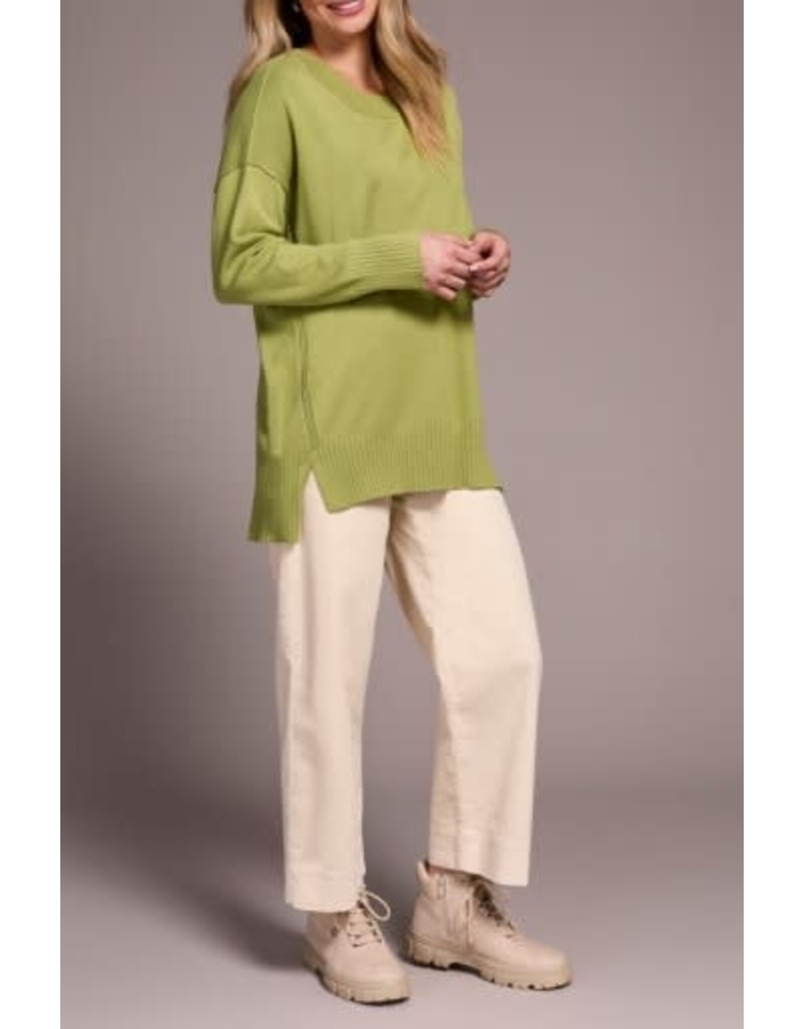 Tribal Tribal Drop Shoulder Crew Neck Tunic Sweater