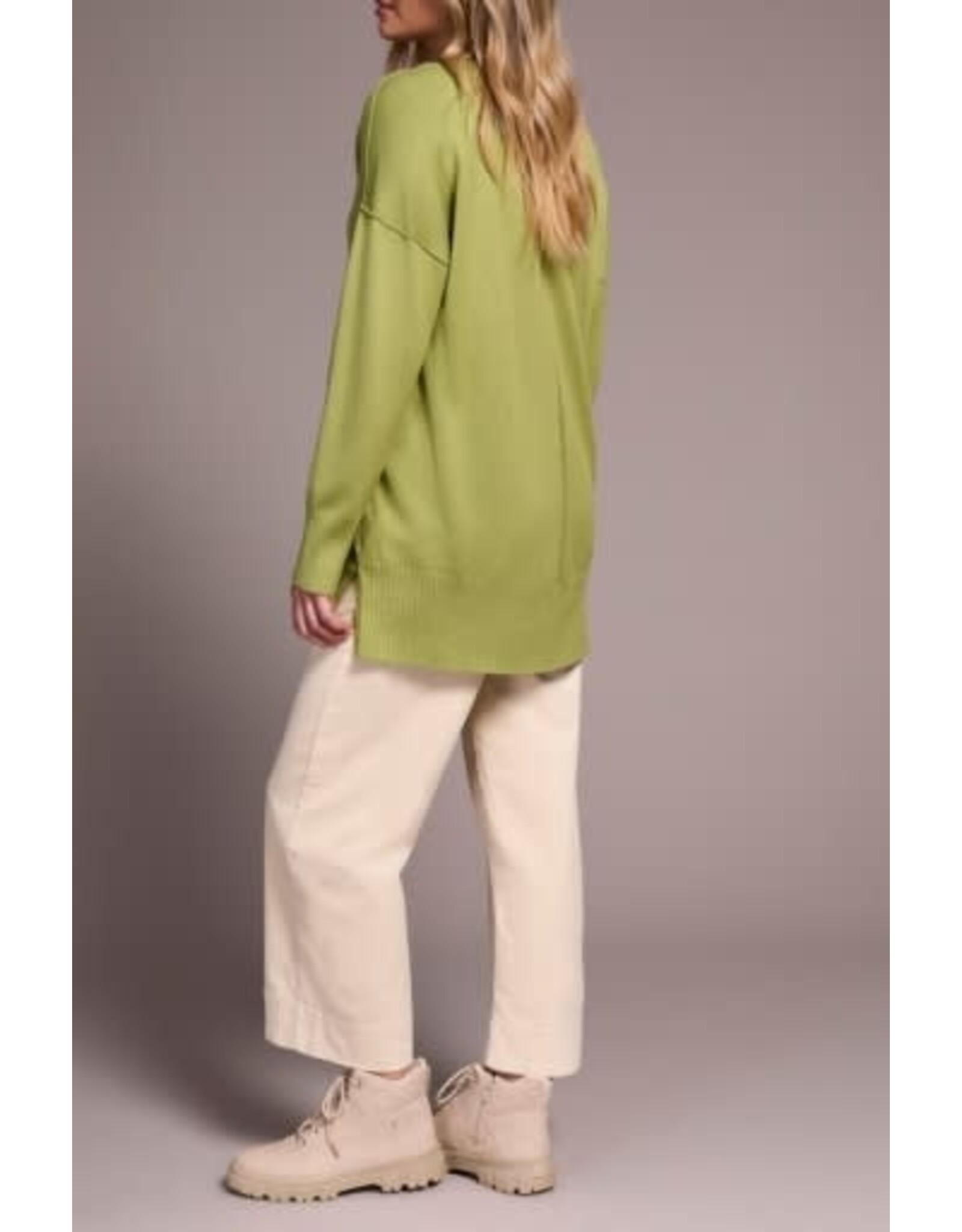 Tribal Tribal Drop Shoulder Crew Neck Tunic Sweater