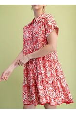 Brisa Tiered Button Down Shirt Dress