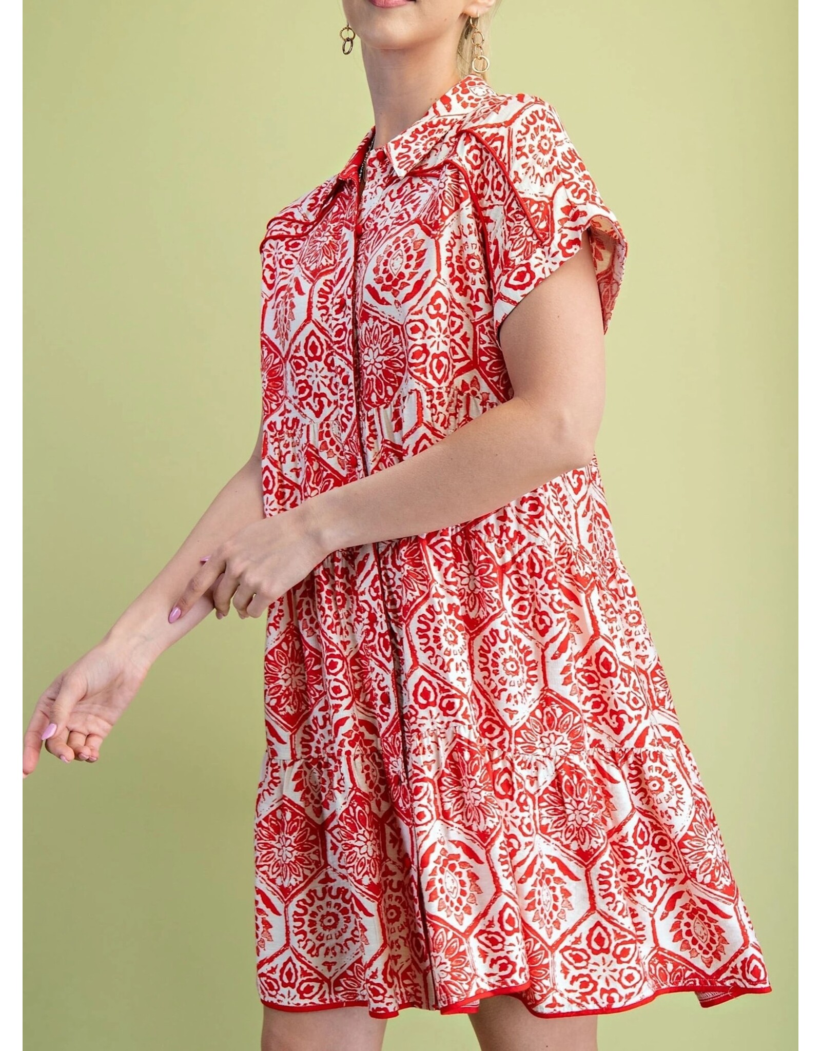 Brisa Tiered Button Down Shirt Dress