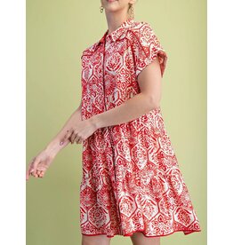 Brisa Tiered Button Down Shirt Dress