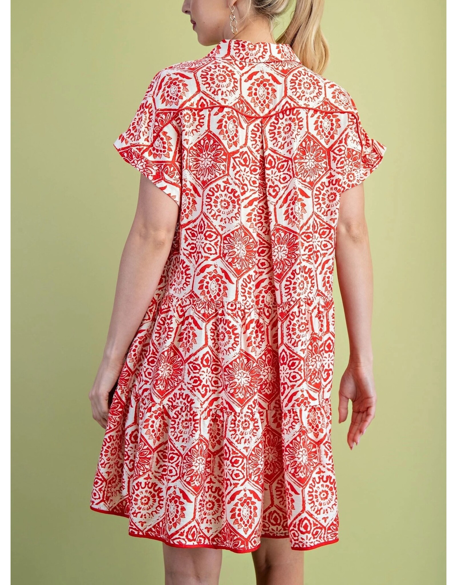 Brisa Tiered Button Down Shirt Dress