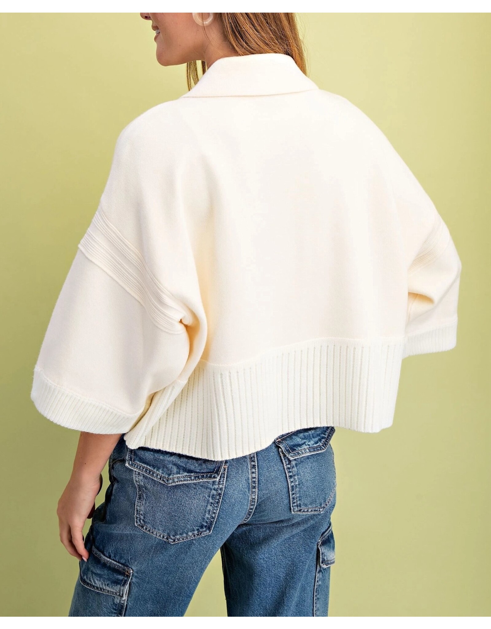 Mora V-Neck Collared Sweater