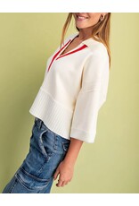 Mora V-Neck Collared Sweater