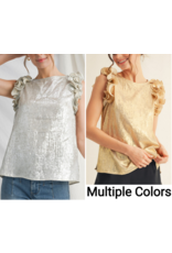 Georgina Metallic Crinkle Top