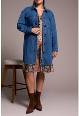 Tribal Tribal Long Button Front Jacket Bluebliss