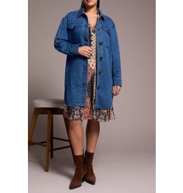 Tribal Tribal Long Button Front Jacket Bluebliss