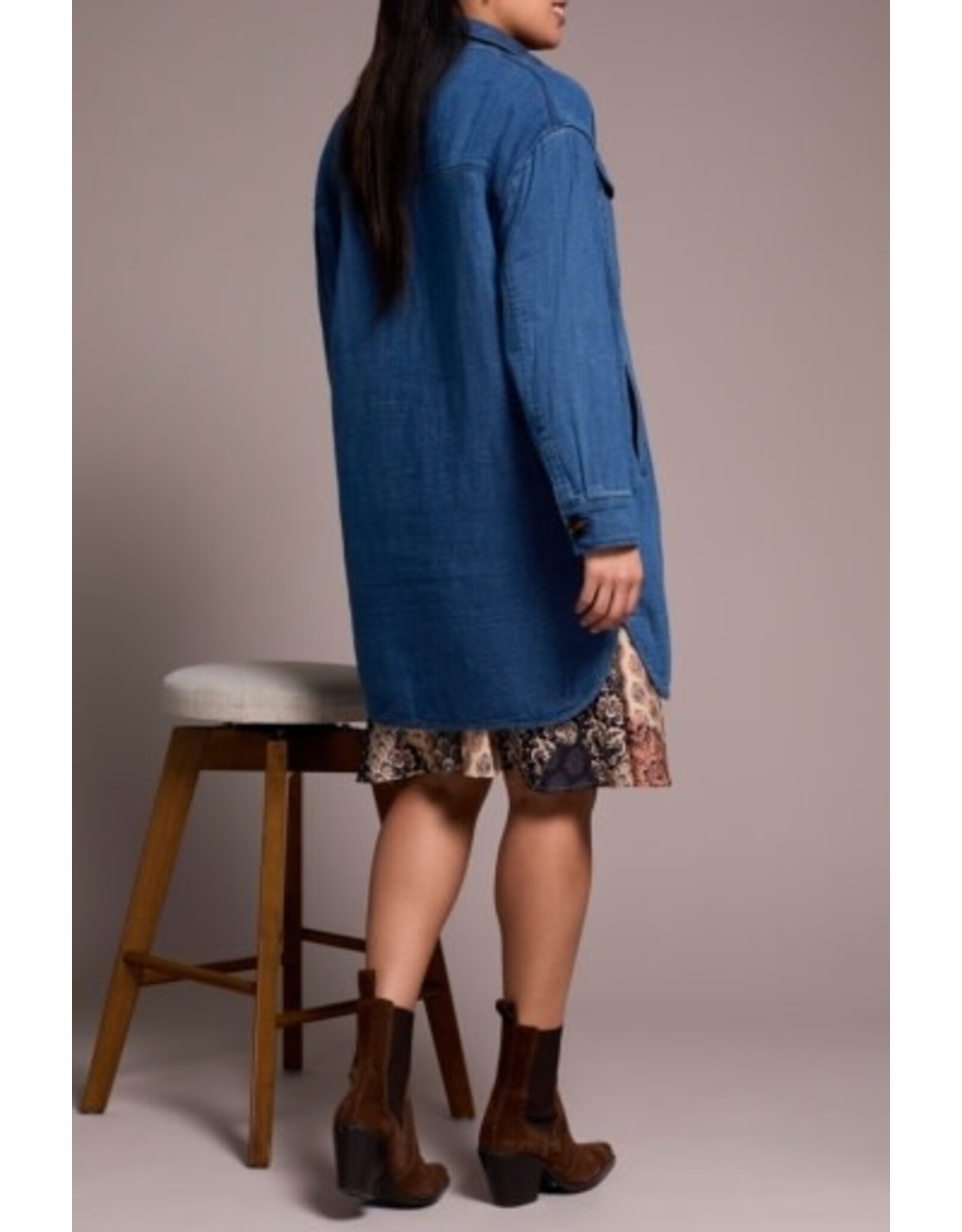 Tribal Tribal Long Button Front Jacket Bluebliss