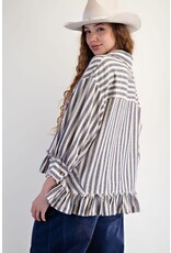 Sissy Stripe Ruffle Hem Shirt