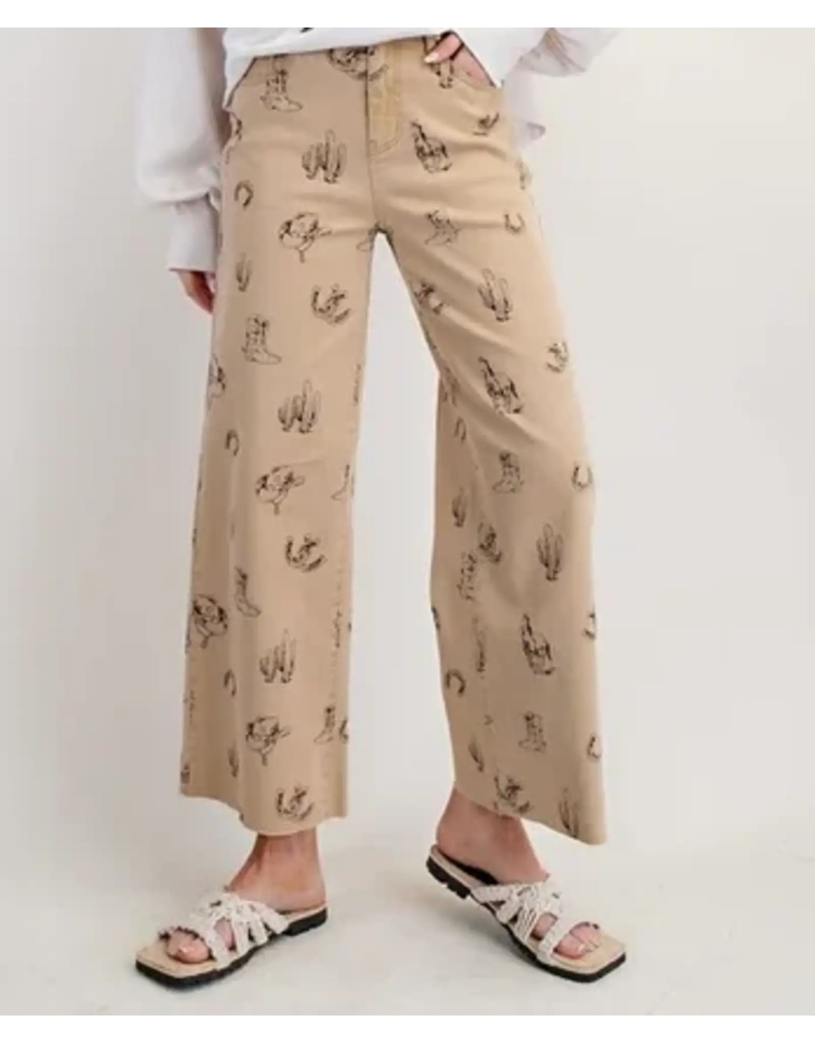 Wahoo Western Print Denim Pants