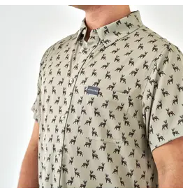 Burlebo Burlebo Performance Button Up Whitetail Deer Green