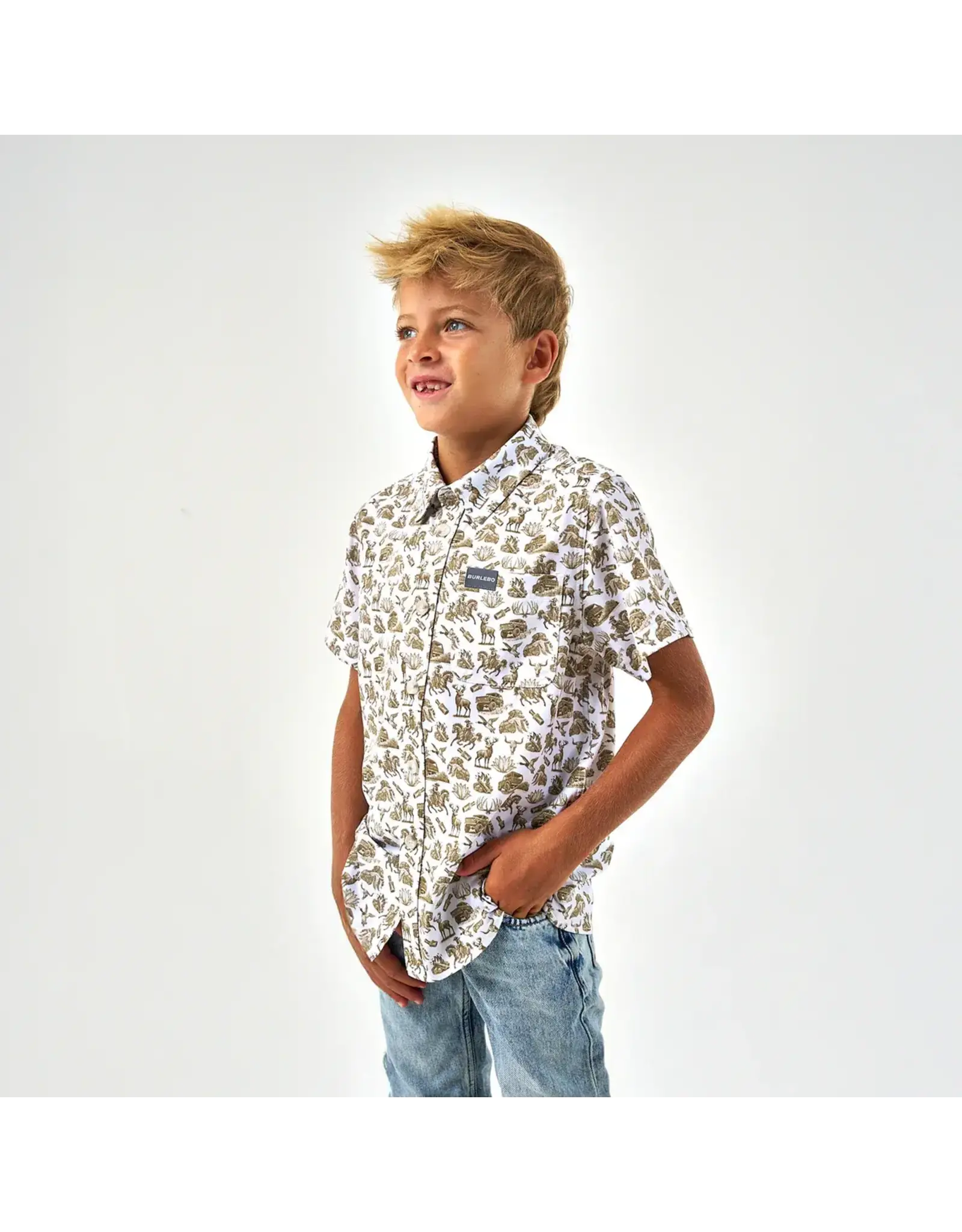 Burlebo Burlebo Youth Performance Button Up In To The Wild
