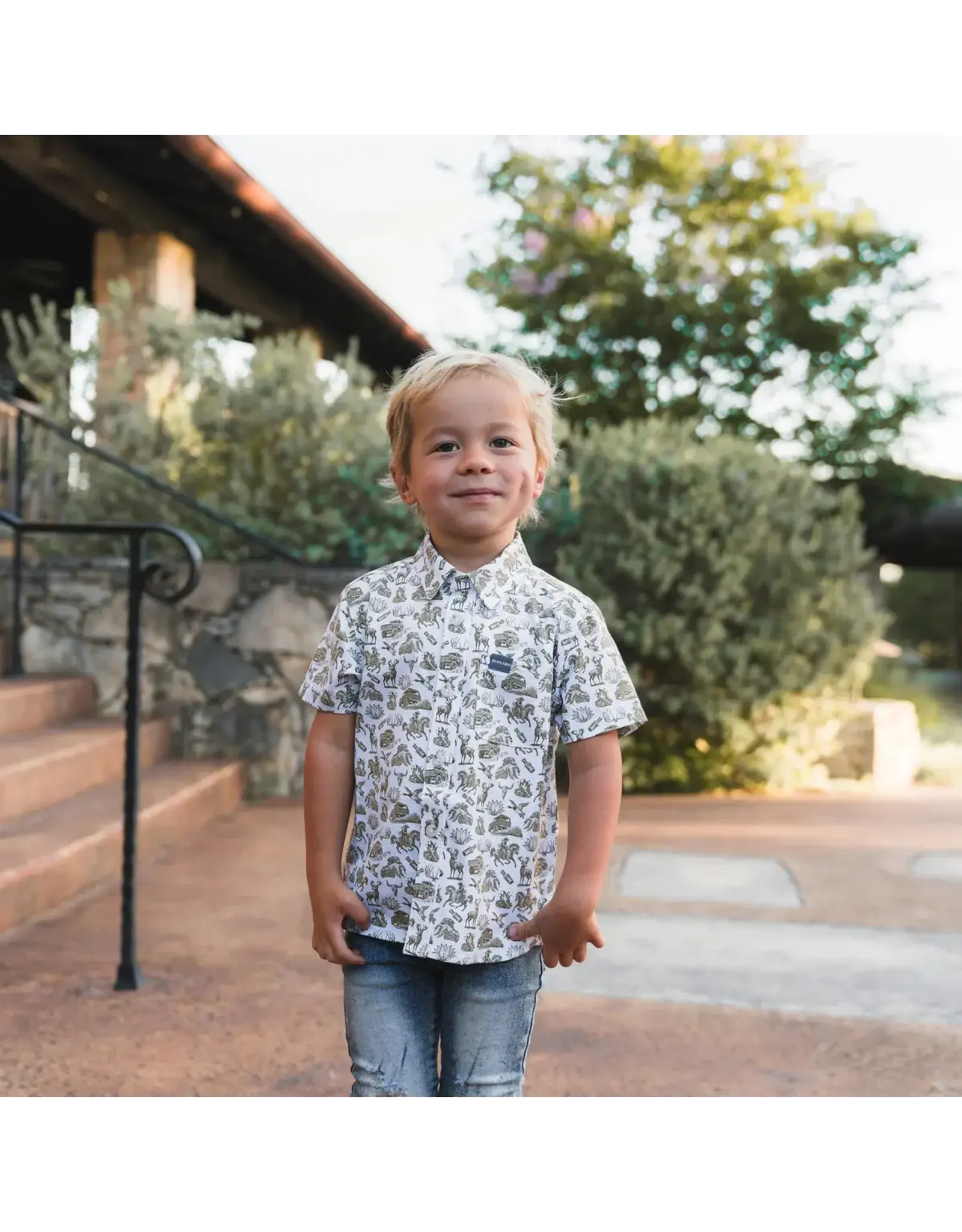 Burlebo Burlebo Youth Performance Button Up In To The Wild