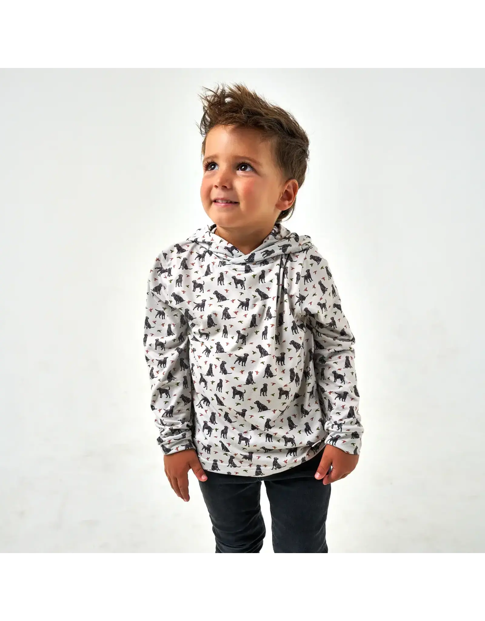 Burlebo Burlebo Youth Performance Hoodie Ducks and Dogs