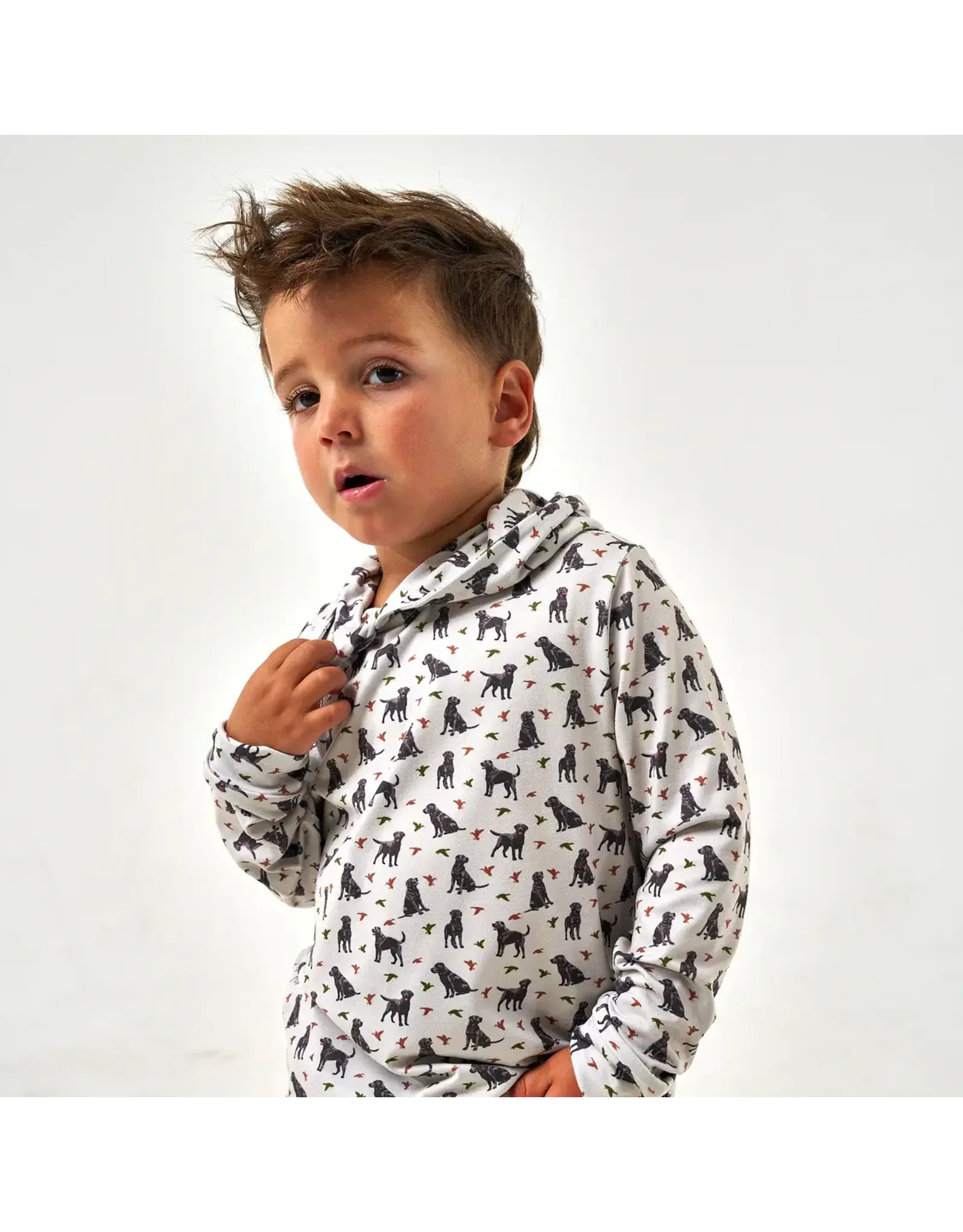Burlebo Burlebo Youth Performance Hoodie Ducks and Dogs