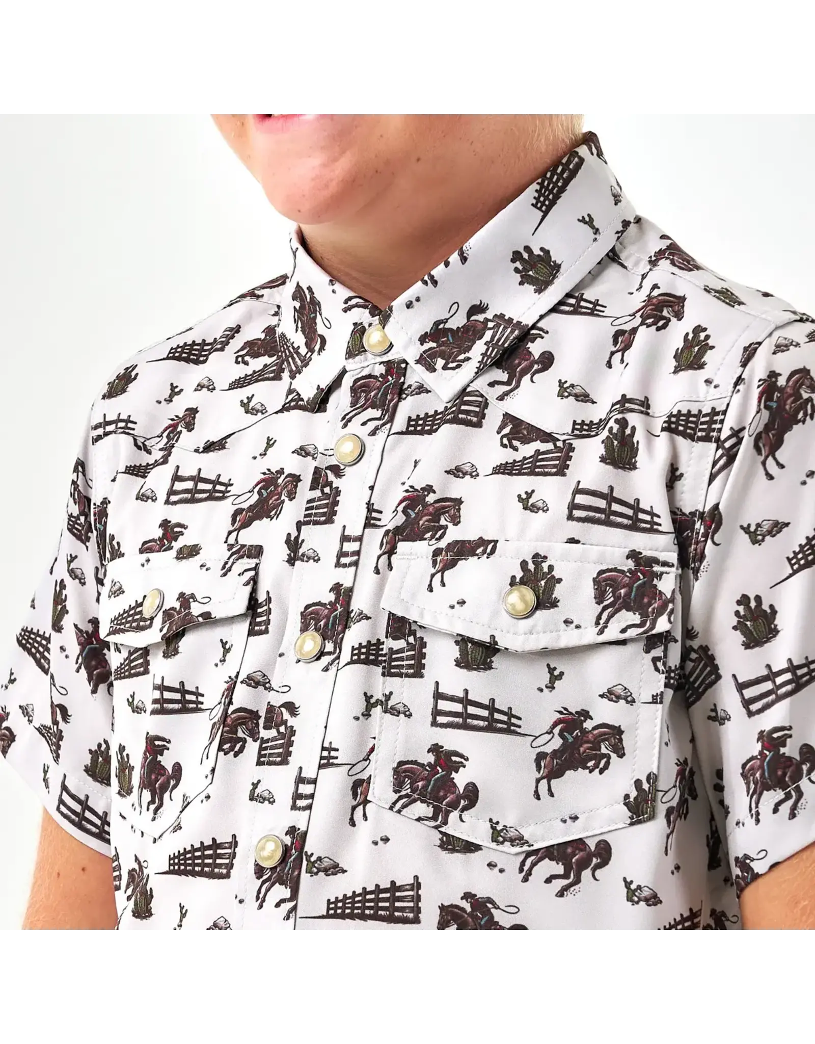 Burlebo Burlebo Youth Performance Western Shirt Cowboy Country