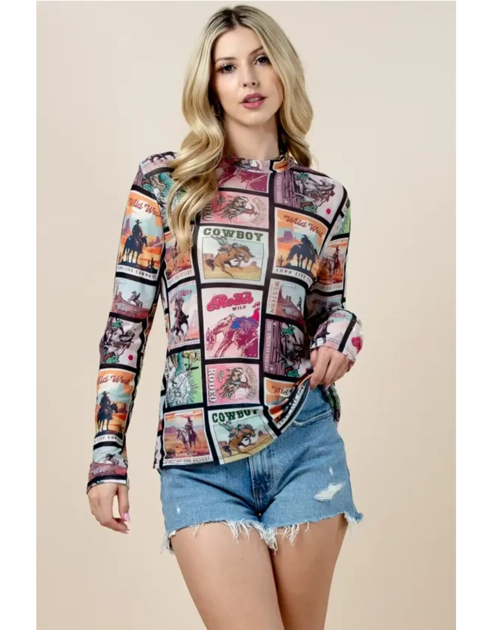 Wild West Poster Mesh Top