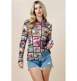 Wild West Poster Mesh Top