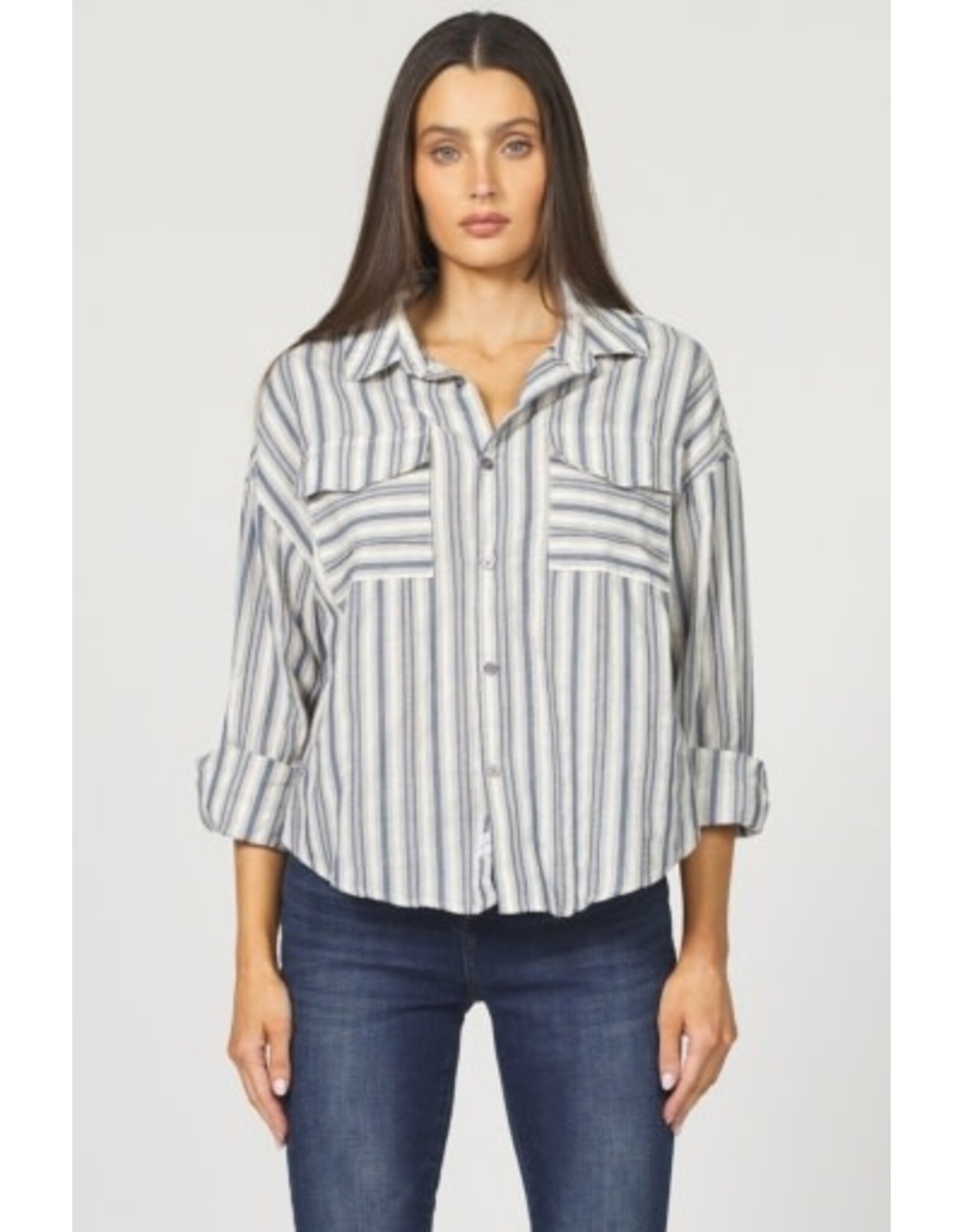 Dear John Denim Dear John Adrianna Novelty Shirt Dark Blue Stripe