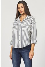 Dear John Denim Dear John Adrianna Novelty Shirt Dark Blue Stripe