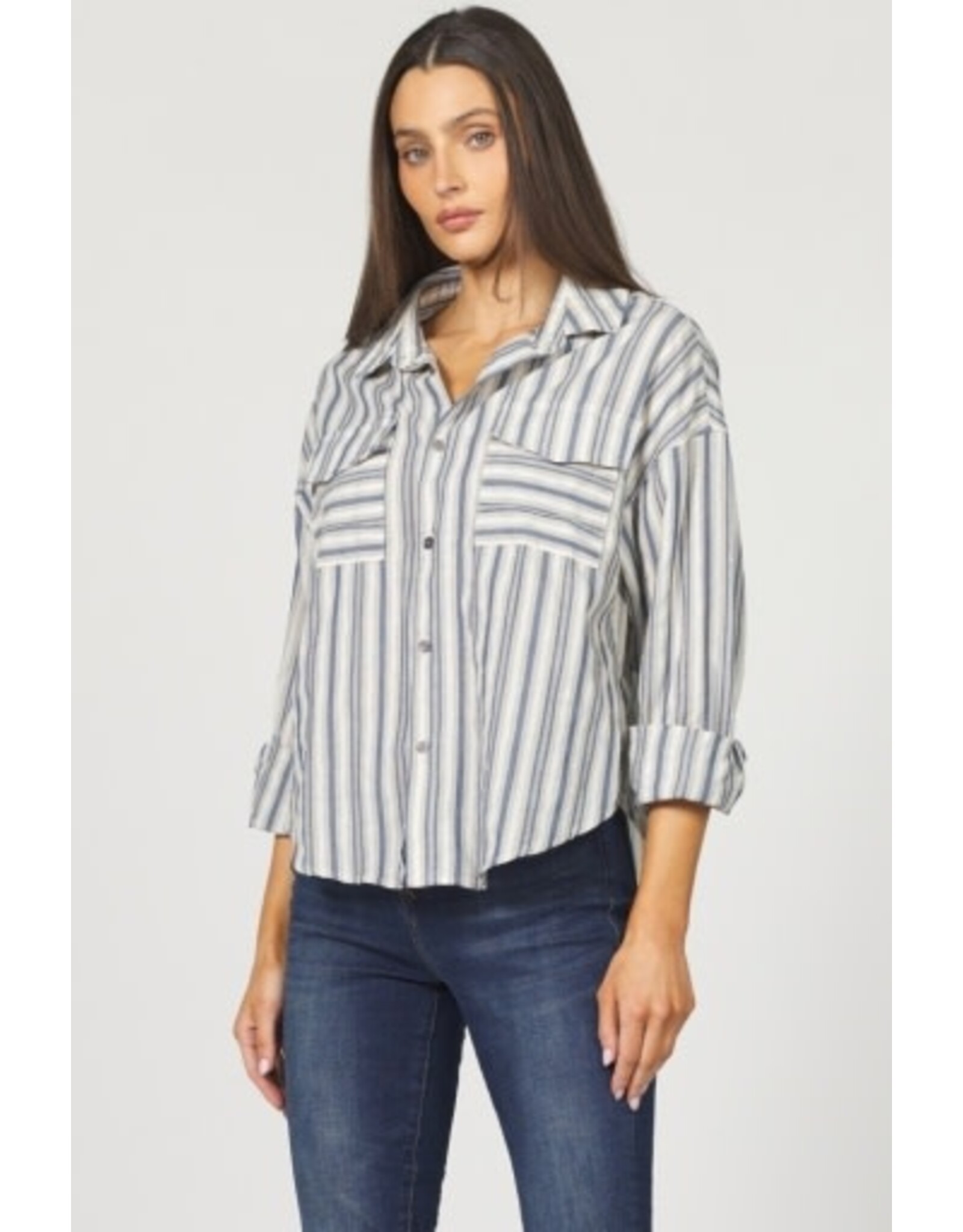 Dear John Denim Dear John Adrianna Novelty Shirt Dark Blue Stripe