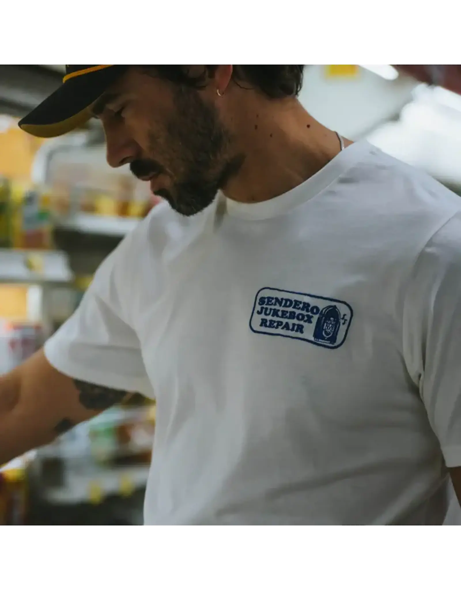Sendero Jukebox Repair T-Shirt Vintage White