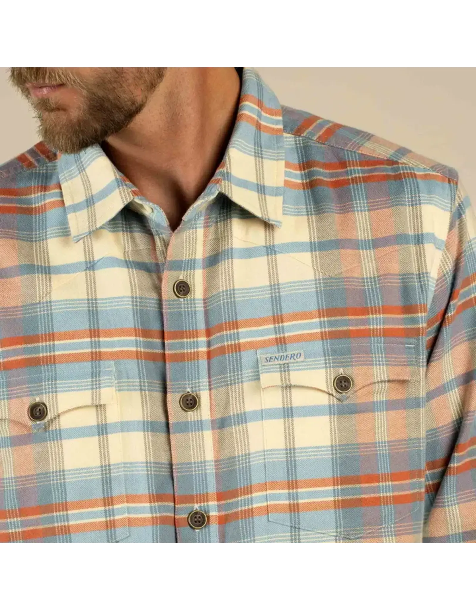 Sendero Moab Stretch Flannel Shirt Blue/Red