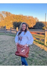 Three Way Bag with Carved Leather Patch