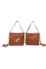 Three Way Bag with Carved Leather Patch