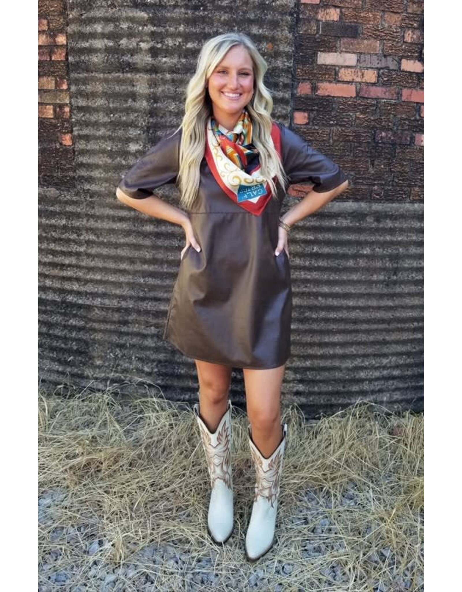 Laia Leatherette Mini Dress