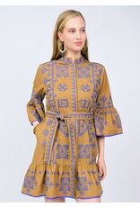 Uncle Frank Uncle Frank Cross Stitched Dress Gold