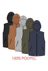 Tribal Tribal Quilted Cotton Long Hooded Vest