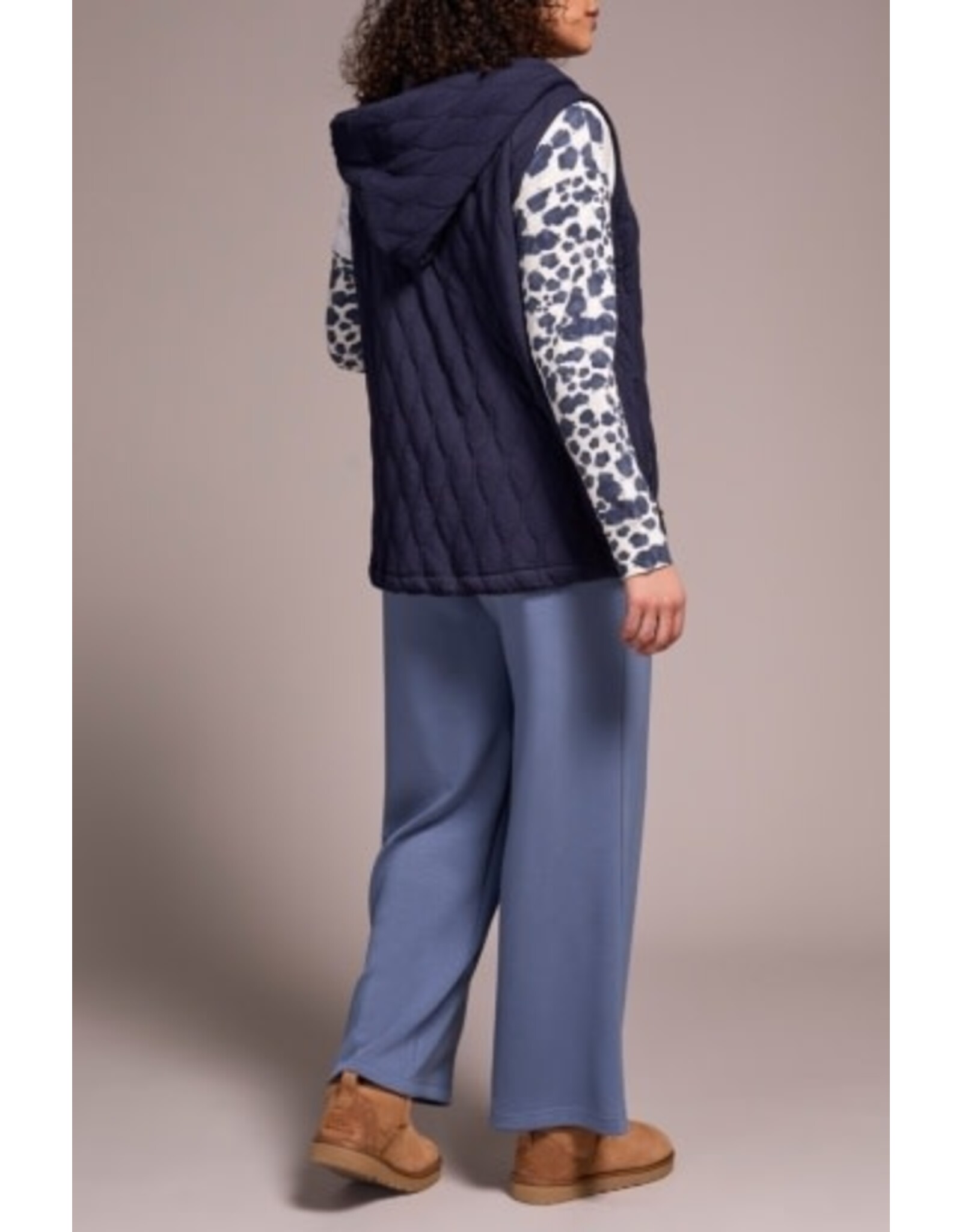 Tribal Tribal Quilted Cotton Long Hooded Vest