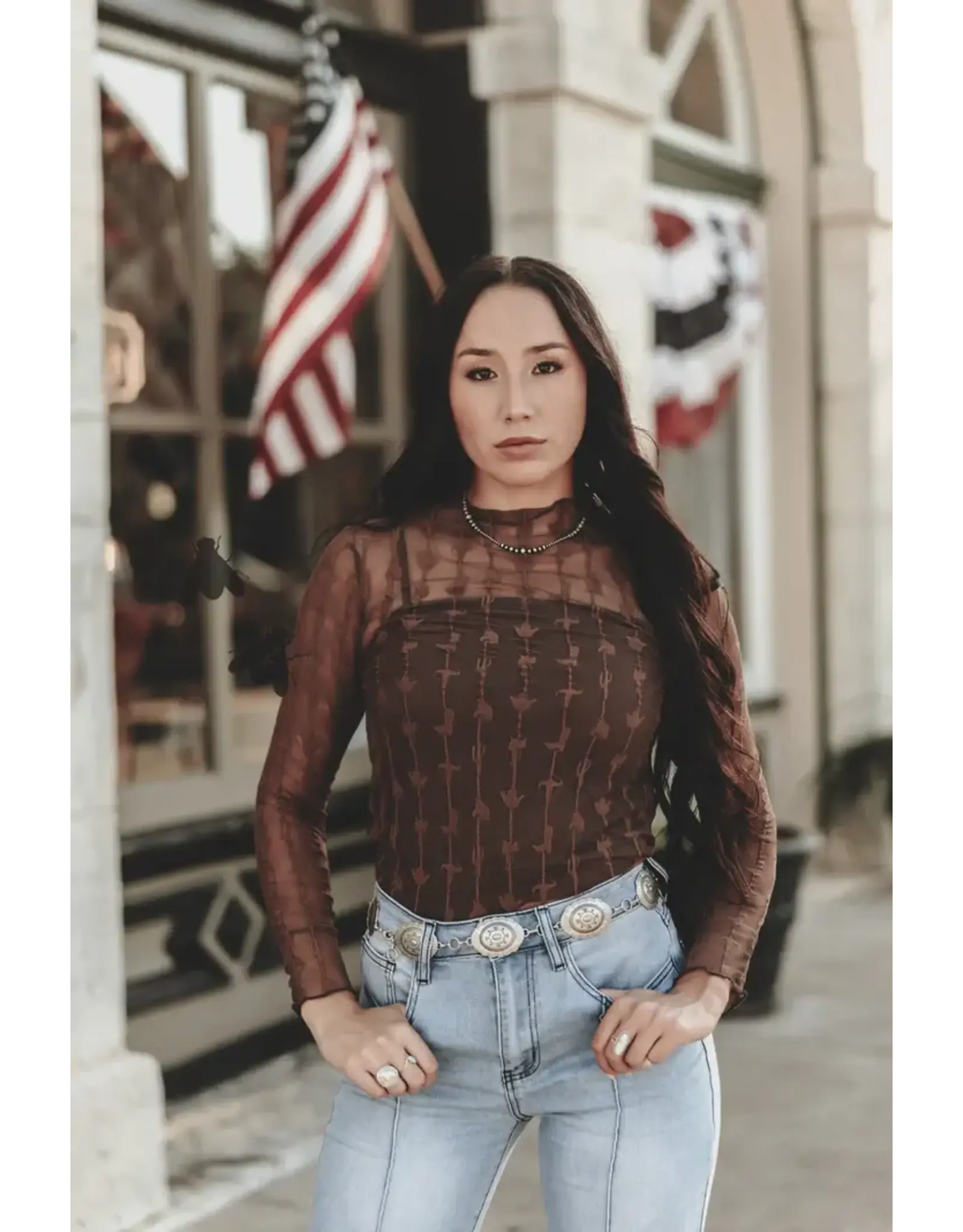 Lariat Lace Top With Liner