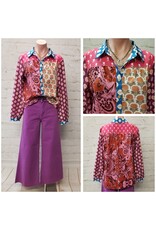 Mila Patchwork Floral Print Button Down Shirt